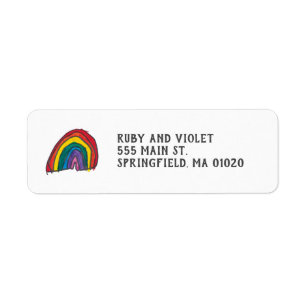 Rainbow Address Label Return Address Label