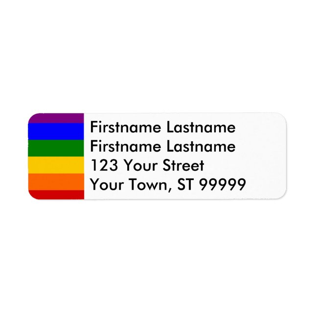 Rainbow Address Label Two Last Names Return Address Label (Front)