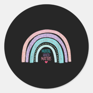Rainbow Adhd Mental Health Awareness Month Classic Round Sticker