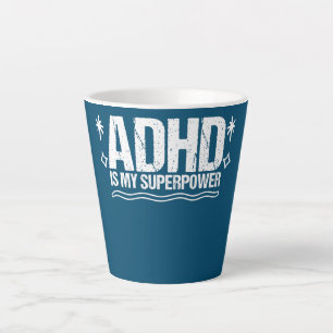 Rainbow ADHD Superpower Quote Autism SPED Teacher Latte Mug
