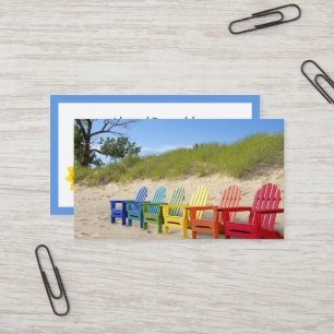 Rainbow Adirondack Beach Chairs Business Card