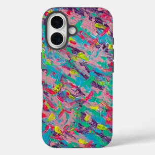 Rainbow Aesthetic Abstract Painting iPhone 16 Case