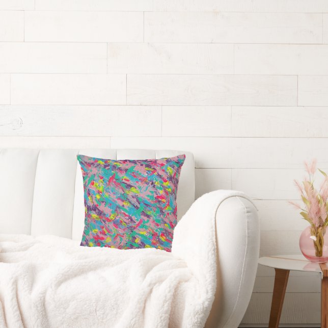 Rainbow Aesthetic Abstract Painting Cushion (Couch)