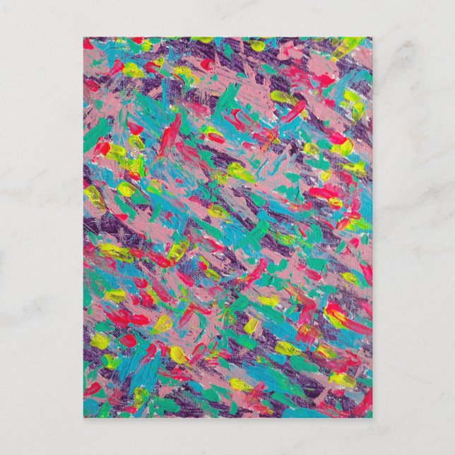 Rainbow Aesthetic Abstract Painting Postcard (Front)