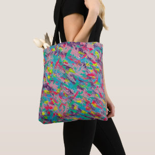Rainbow Aesthetic Abstract Painting Tote Bag