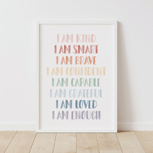 Rainbow Affirmations for Kids Nursery Decor