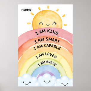 Rainbow Affirmations Poster