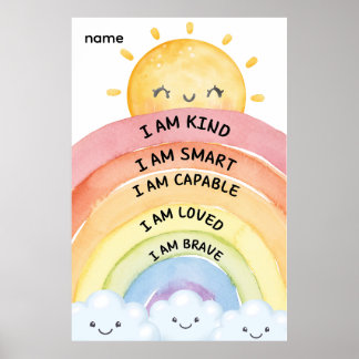 Rainbow Affirmations Poster