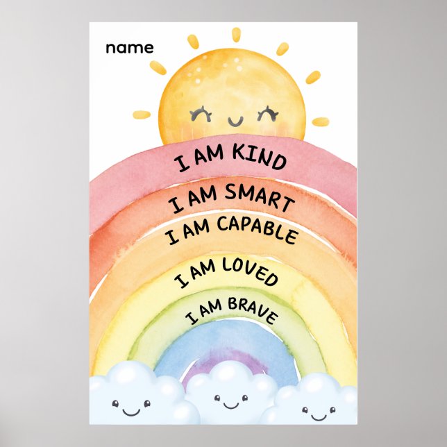 Rainbow Affirmations Poster (Front)