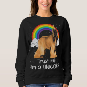 Rainbow Afghan Hound Trust Me Im A Unicorn Dog Sweatshirt