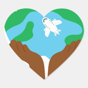 rainbow african Earth Day Heart Sticker