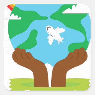 rainbow african Earth Day Square Sticker