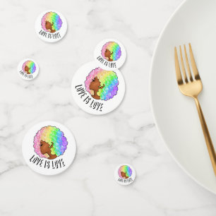 rainbow afro LGBTQ love is love pride black girl Confetti