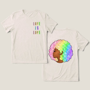 rainbow afro LGBTQ love is love pride black girl  Tri-Blend Shirt