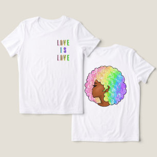 rainbow afro LGBTQ love is love pride black girl Tri-Blend Shirt