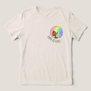 rainbow afro LGBTQ love is love pride black girl Tri-Blend Shirt
