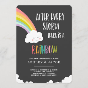 Rainbow After a Loss Neutral  Baby Shower Invitation