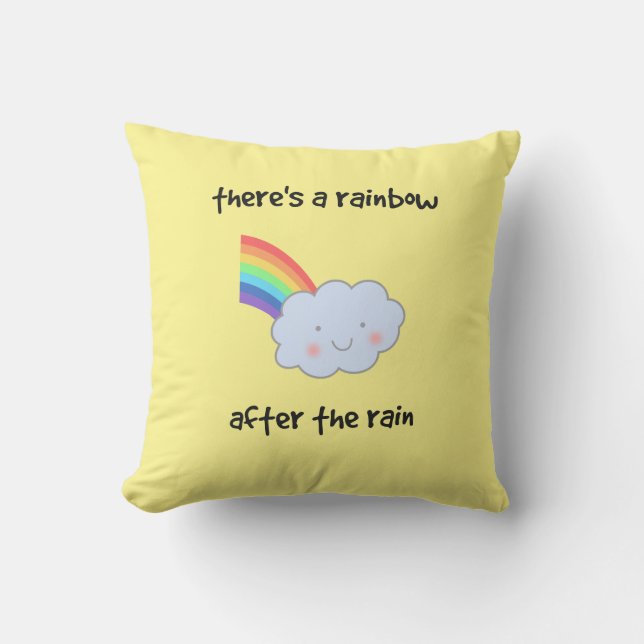 Rainbow after Rain Smiling Cloud  Cushion (Front)
