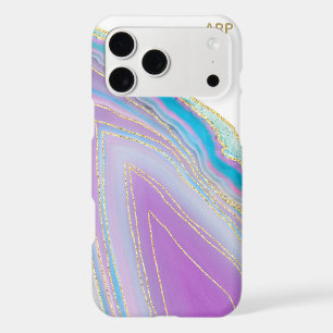 *~* Rainbow Agate - Gold Glitter Veins Pastel