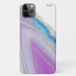 *~* Rainbow Agate - Gold Glitter Veins Pastel iPhone 11 Pro Max Case