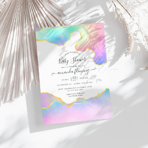 Rainbow Agate Stone Baby Shower Invitation