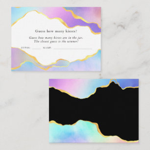 Rainbow Agate Stone Bridal Shower Kissing Game Enclosure Card