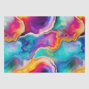 Rainbow Agate Vibrant Abstract Stone Pattern Tissue Paper