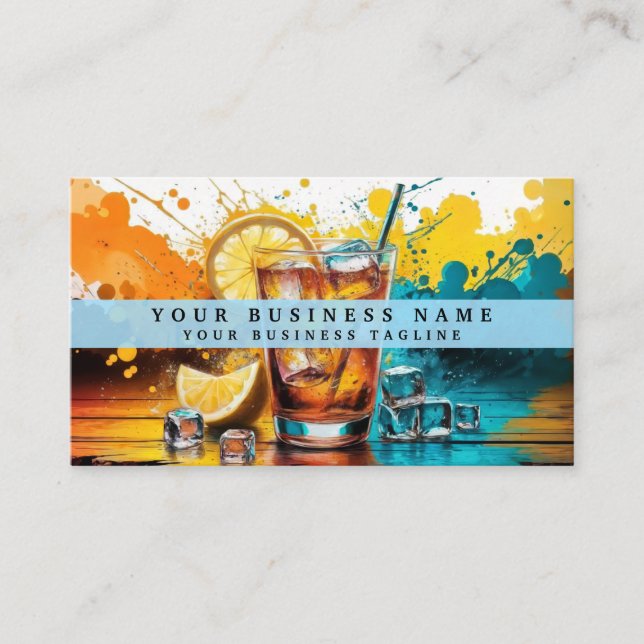 Rainbow Alcohol Drinks Business Card (Front)