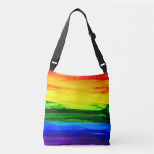 Rainbow Alcohol Ink Abstract Crossbody Bag