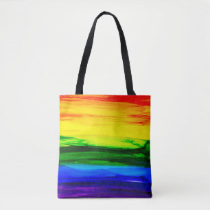 Rainbow Alcohol Ink Abstract Tote Bag