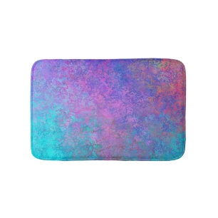 Rainbow Alcohol Ink, Bright Colourful Abstract Bath Mat