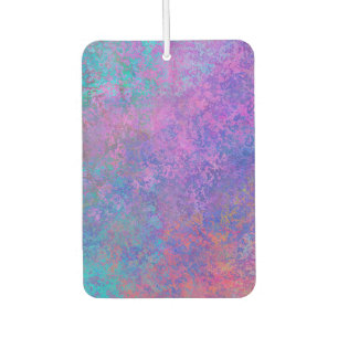 Rainbow Alcohol Ink, Bright Colourful Abstract Car Air Freshener