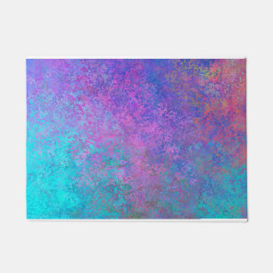 Rainbow Alcohol Ink, Bright Colourful Abstract Doormat