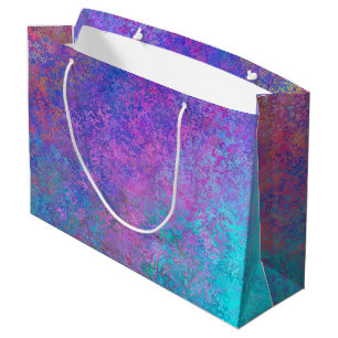 Rainbow Alcohol Ink, Bright Colourful Abstract Large Gift Bag