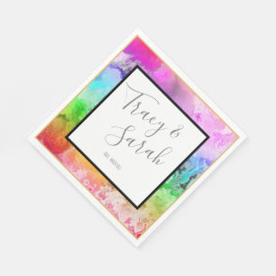 Rainbow Alcohol Ink Watercolor  Napkin