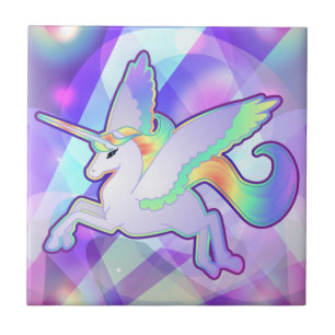 Rainbow Alicorn Ceramic Tile