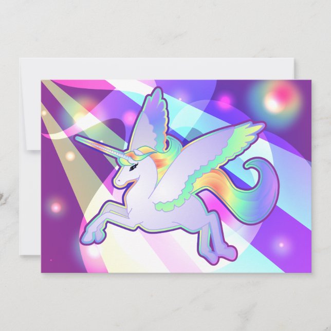 Rainbow Alicorn Invitation (Front)
