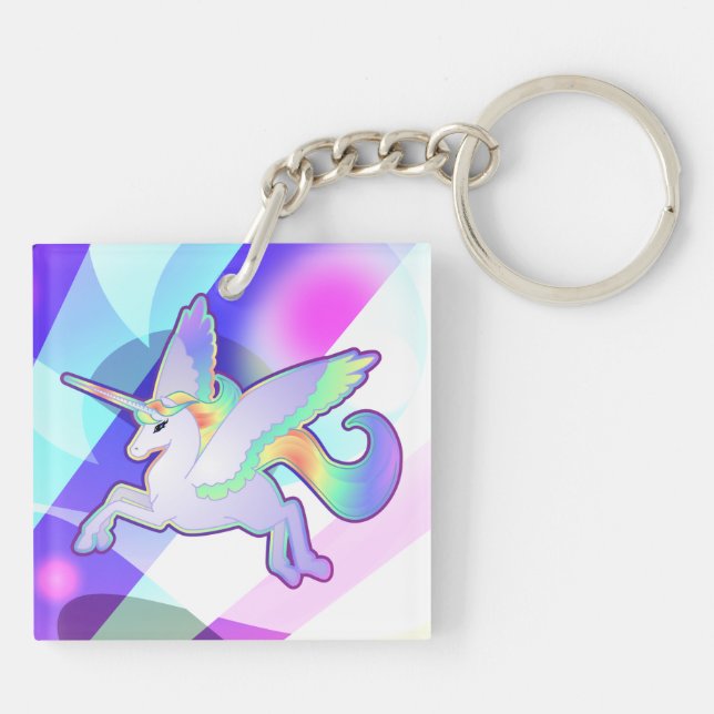 Rainbow Alicorn Key Ring (Back)