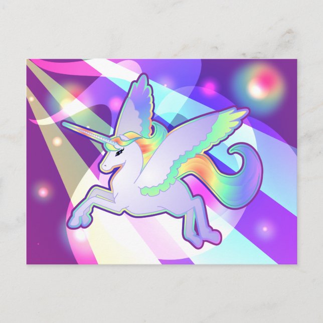 Rainbow Alicorn Postcard (Front)
