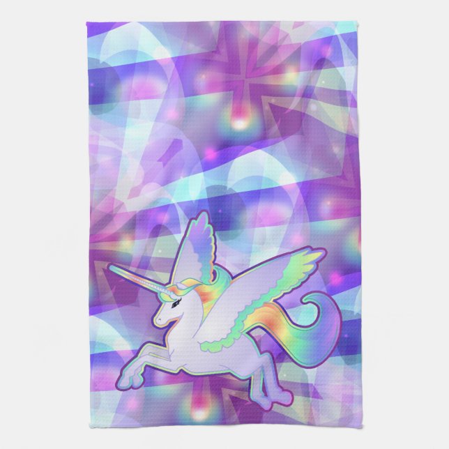 Rainbow Alicorn Tea Towel (Vertical)