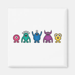 Rainbow Alien Monsters Magnet