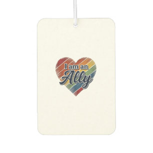 Rainbow Ally Heart Vector Shirt Design_1 Car Air Freshener