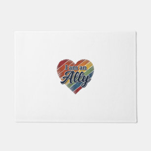 Rainbow Ally Heart Vector Shirt Design_1 Doormat