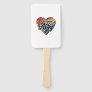 Rainbow Ally Heart Vector Shirt Design_1 Hand Fan