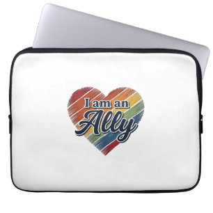 Rainbow Ally Heart Vector Shirt Design_1 Laptop Sleeve