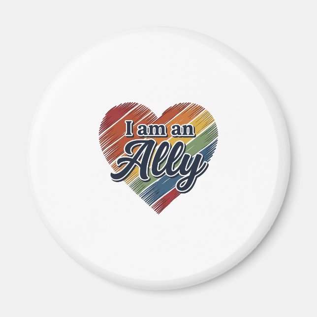 Rainbow Ally Heart Vector Shirt Design_1 Magnet (Front)