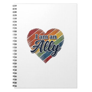 Rainbow Ally Heart Vector Shirt Design_1 Notebook