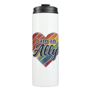 Rainbow Ally Heart Vector Shirt Design_1 Thermal Tumbler