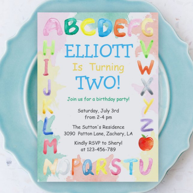 Rainbow Alphabet Birthday Invitation (Creator Uploaded)