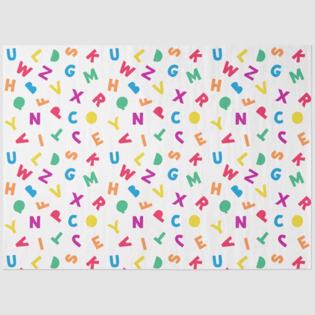 Rainbow Alphabet Scramble Tissue Paper (Front)